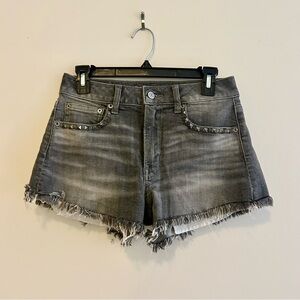 American Eagle Outfitters Distressed Gray Jean Shorts Vintage Hi-Rise Festival 2